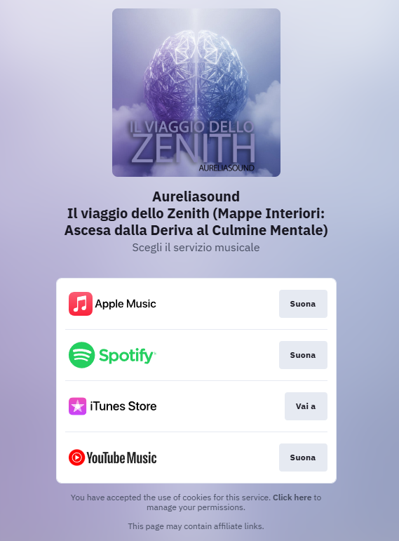musicoterapia: il viaggio dello zenith album di 5 tracce 